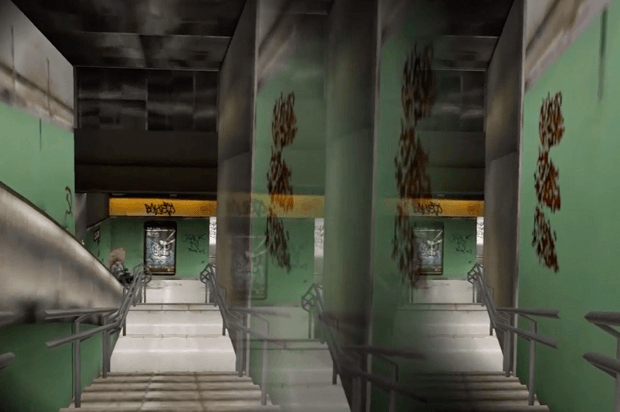 Tube station scene from Rochelle's VR therapy