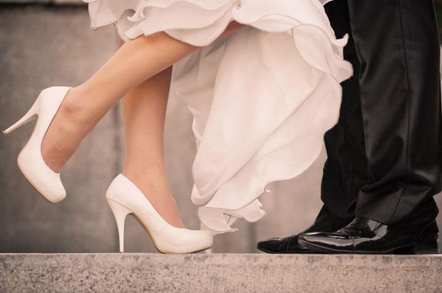 Wedding couple feet