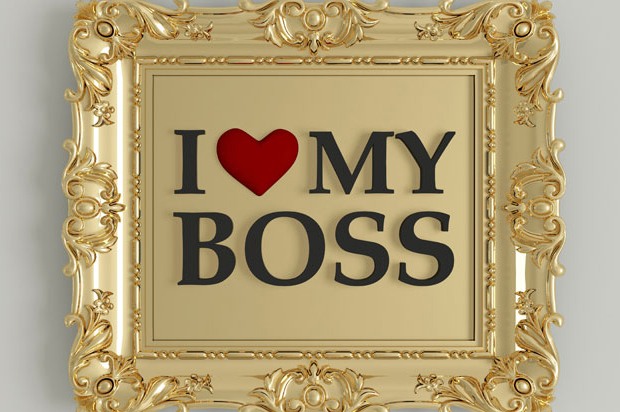 'I love my boss' written in a photo frame