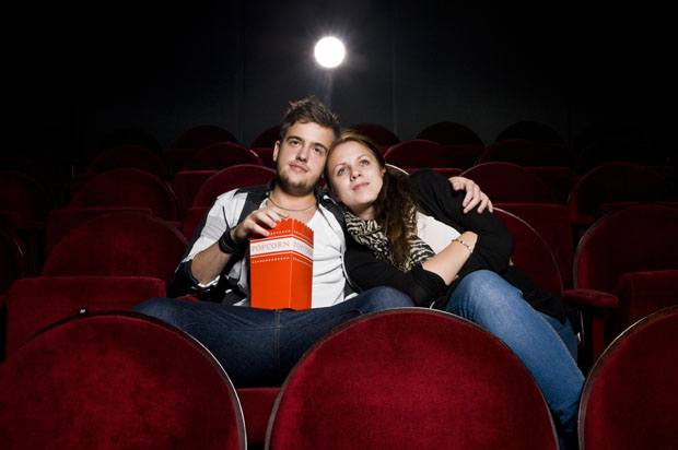 a couple alone in the cinema