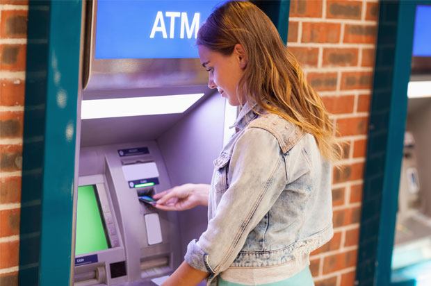 Girl trying to withdraw money