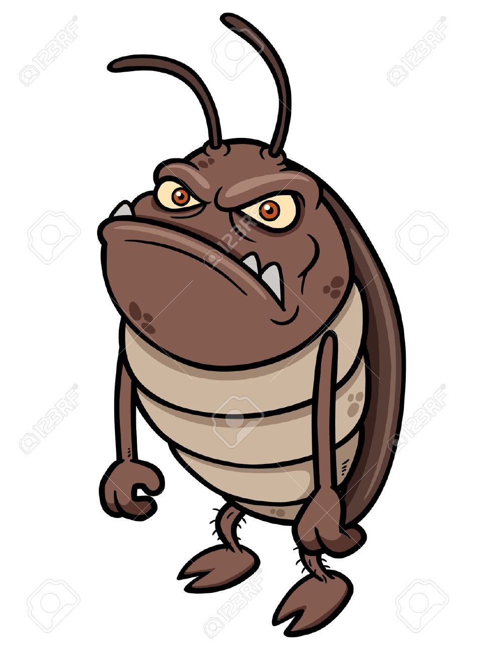cartoon grumpy bug