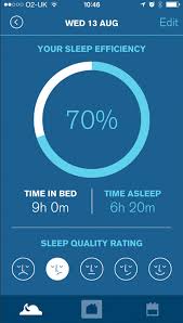 screenshot of a sleep app showing sleep efficiency details